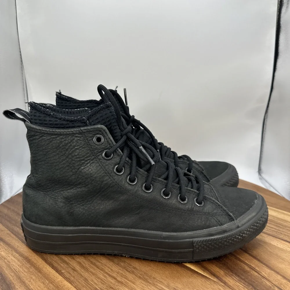 Converse Chuck Taylor‎ All Star Waterproof Hi Shoes Triple Black Women's 9.5